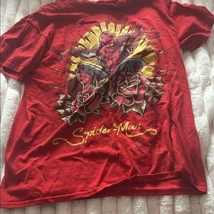Hot Topic Red Spider-Man Rose Tee